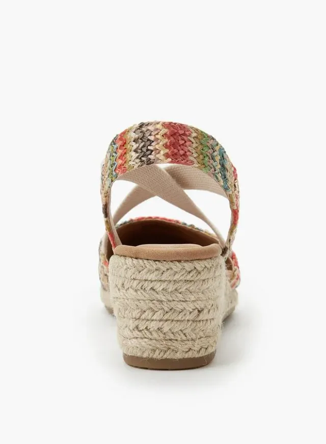 Women's Multicolour Zig-Zag Slingback Wedge Sandals – image 4