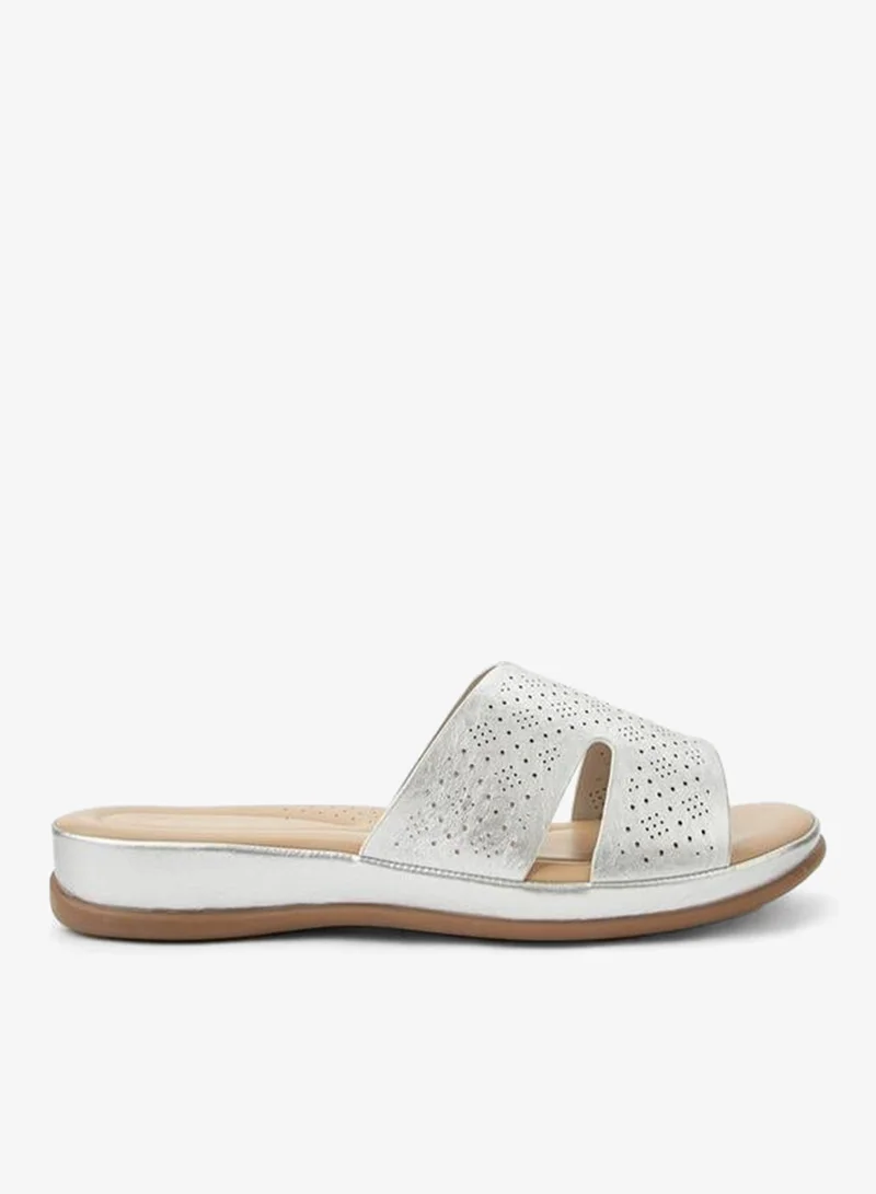 Women Perforated Slide Sandals