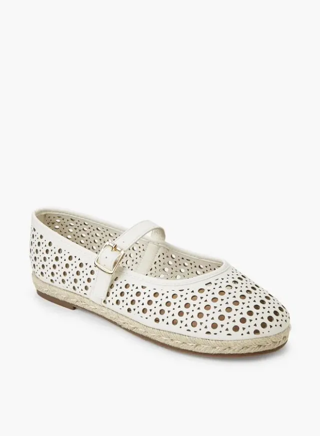 Women Perforated Espadrille Mary Jane Shoes – image 2
