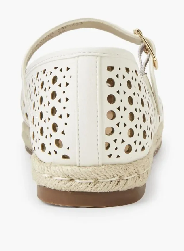 Women Perforated Espadrille Mary Jane Shoes – image 4