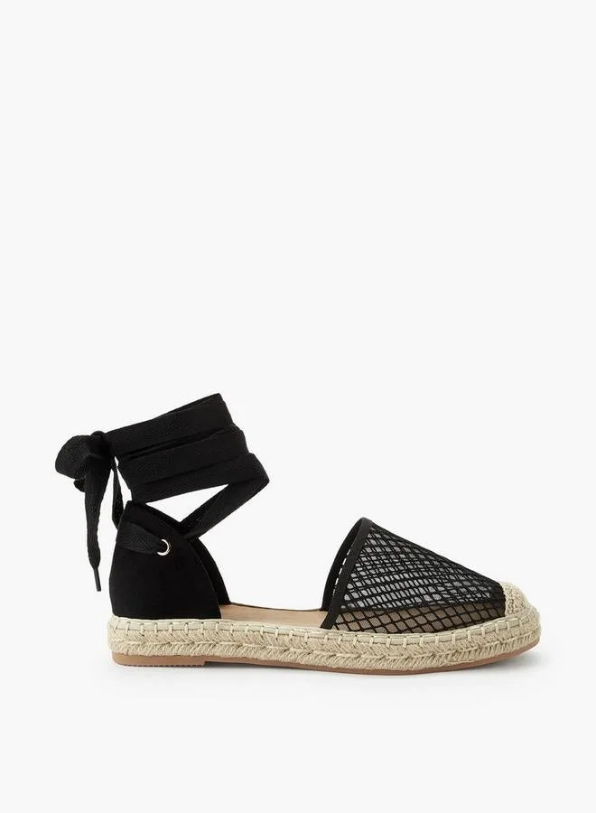 Girls Mesh Ankle Strap Espadrilles