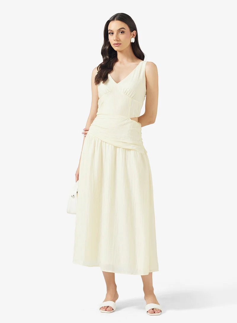 Asymmetric Waist Sleeveless Dress
