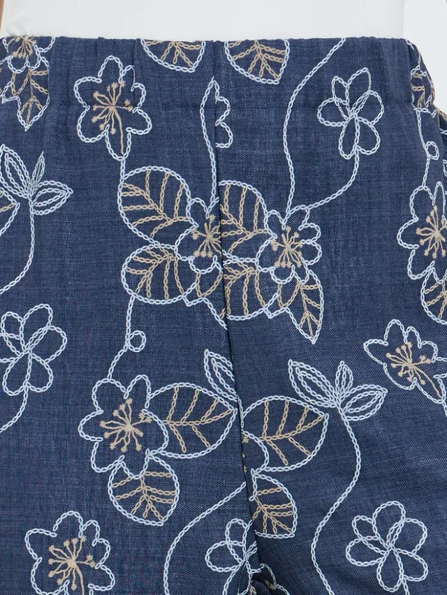 Floral Print Shirt & Trousers Co-ord, Navy Blue – image 5