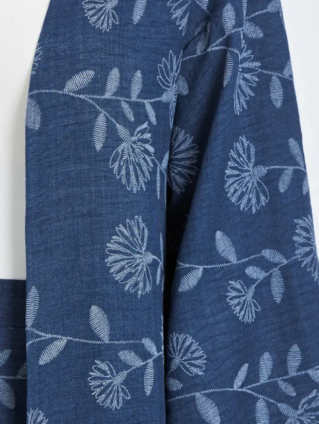 Floral Kimono and Pants Co-ords Navy Blue – image 3