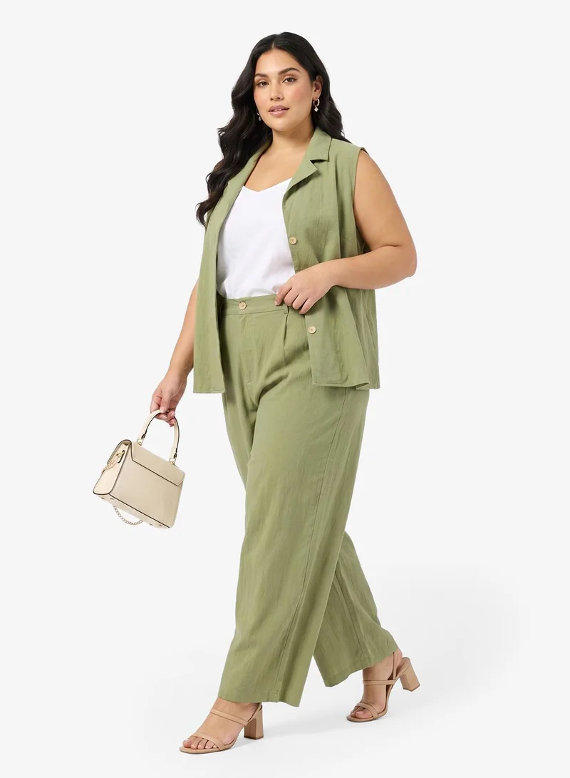 Button-Down Vest & Straight Fit Pant Set