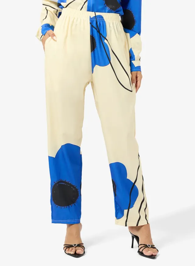 Oversize Satin Floral Print Shirt & Pant Set – image 4