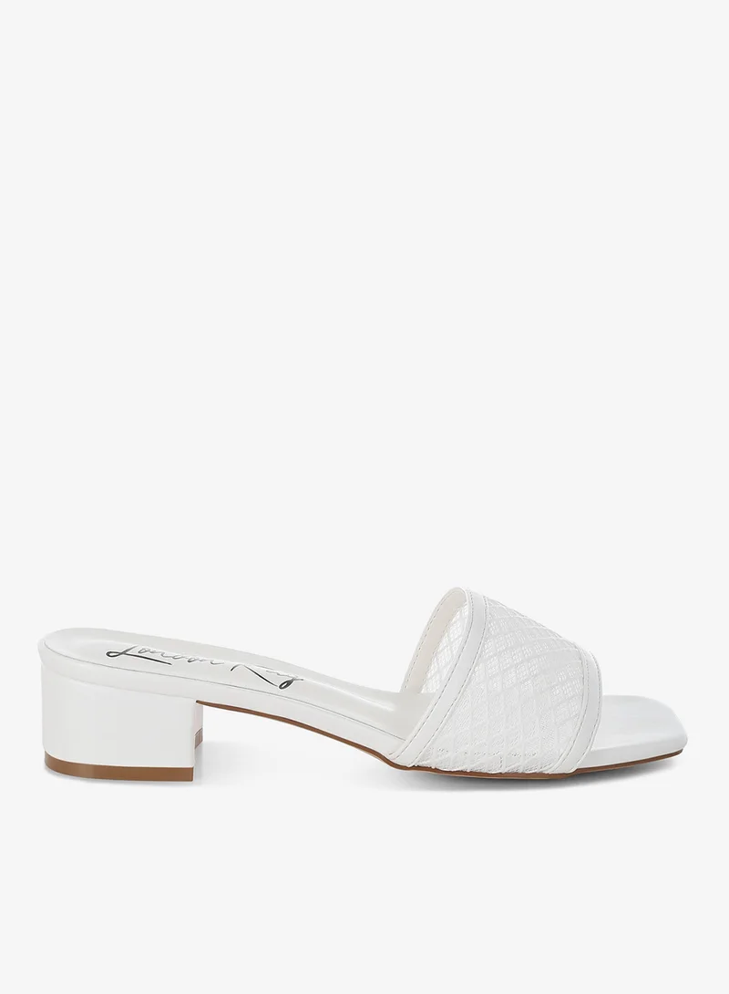 London Rag Women's Slip-On Low Block Heels White