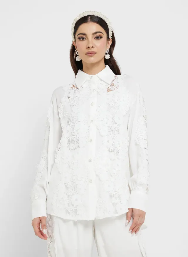 Lace Top & Pant Set – image 3