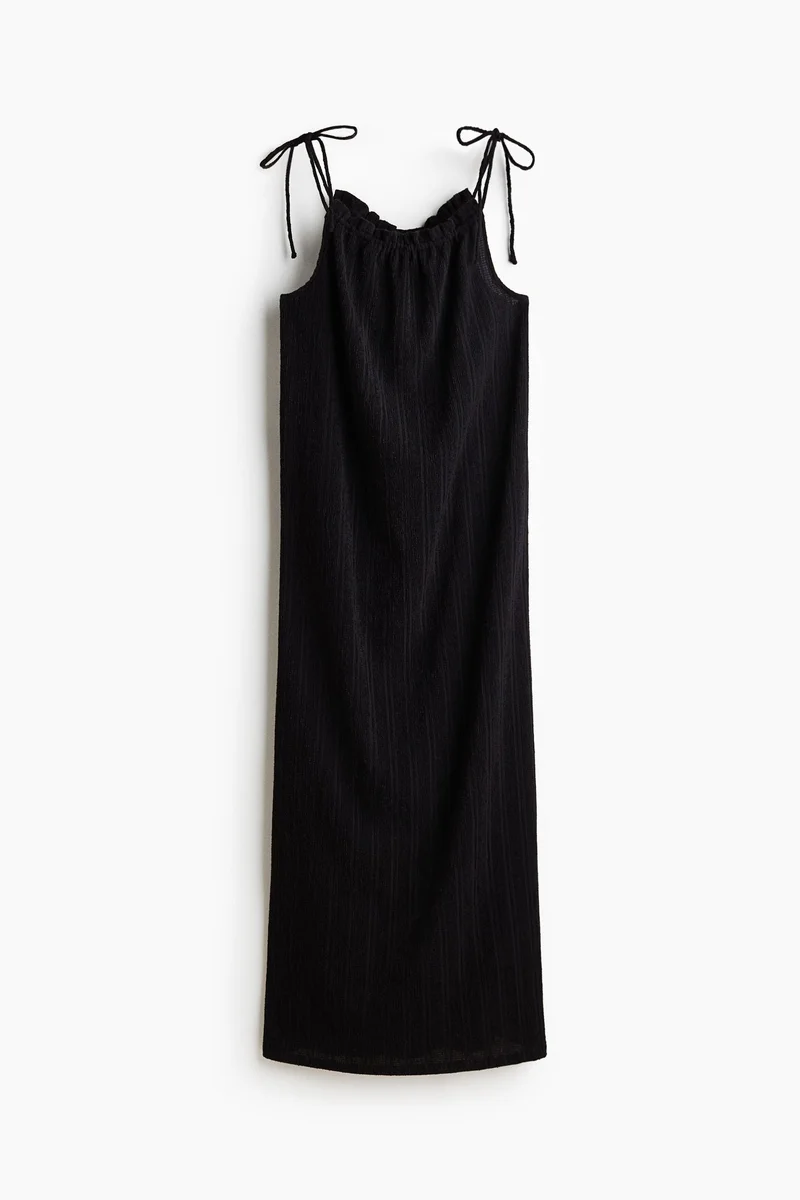 Crinkled Drawstring Dress