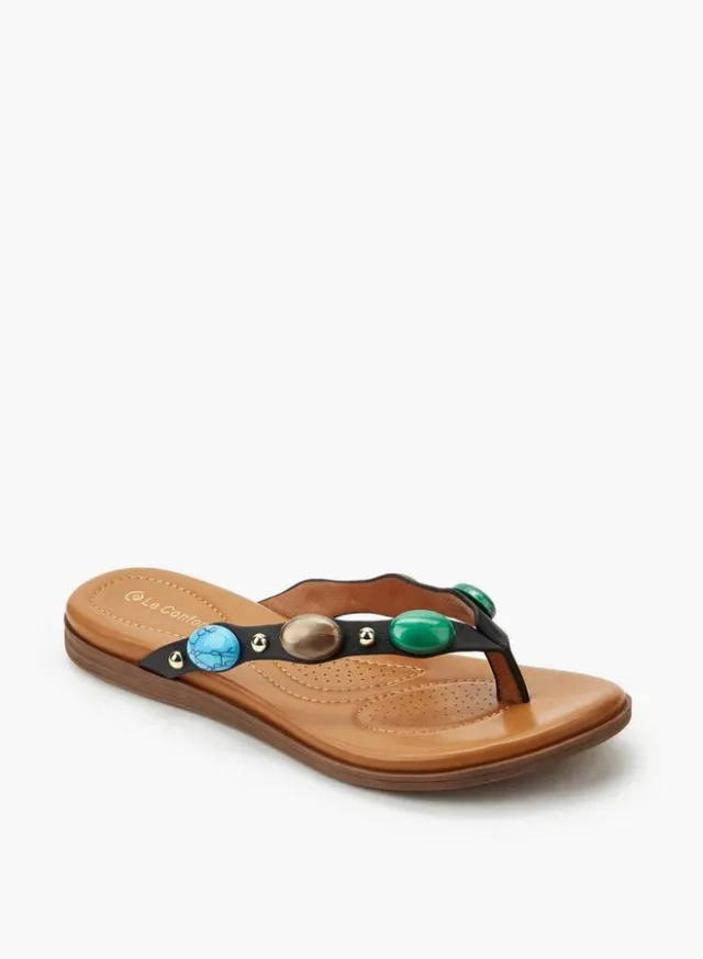 Stone Embellished Women Slip-On Sandals – image 4