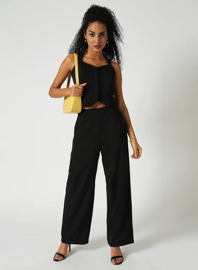 Globus Women's Cross Strap Back Co-ord Black