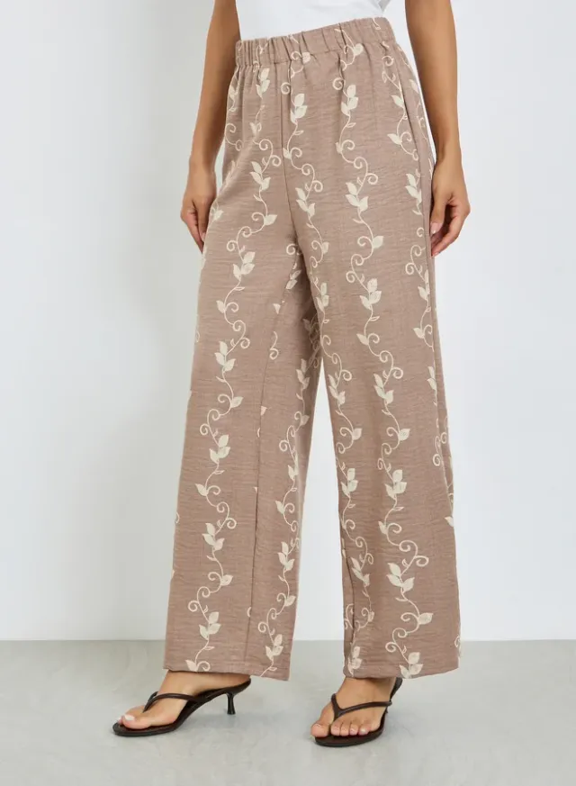 Floral Print Shirt & Trousers Co-ord, Beige – image 5