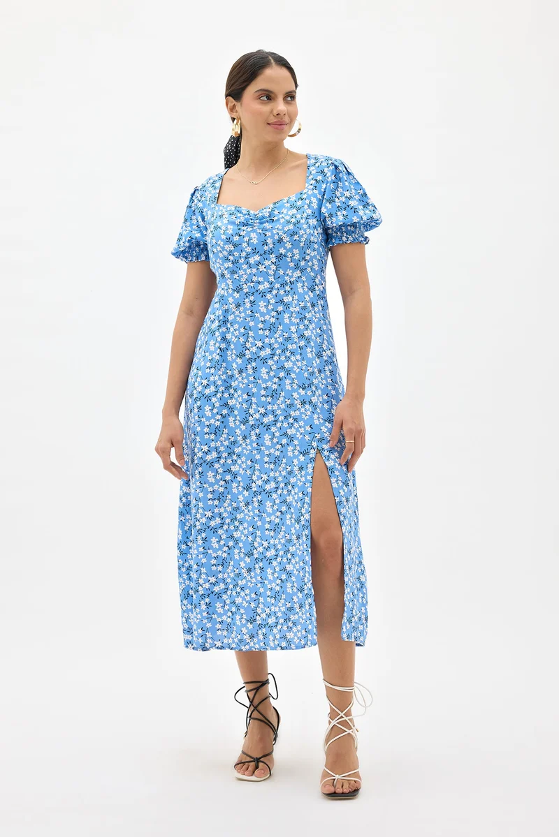 Women's Viscose Floral Midi Dress