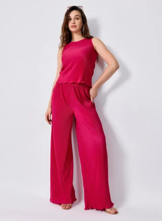 Plisse Top and Pants Co-ord Pink – image 6