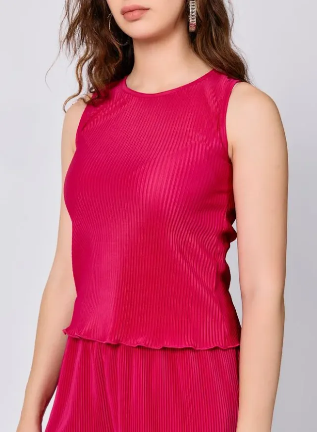 Plisse Top and Pants Co-ord Pink – image 4