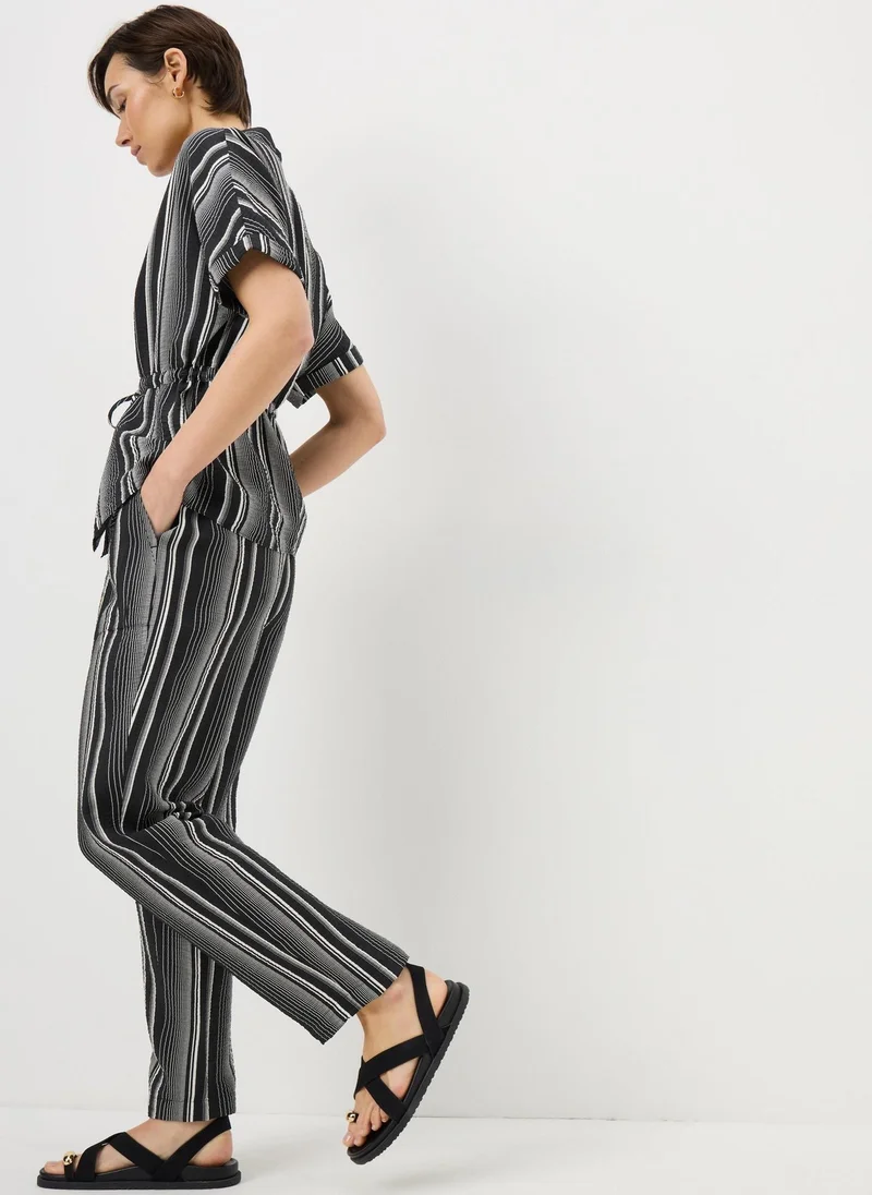 Airflow Tapered Stripe Co-ord Trousers Black