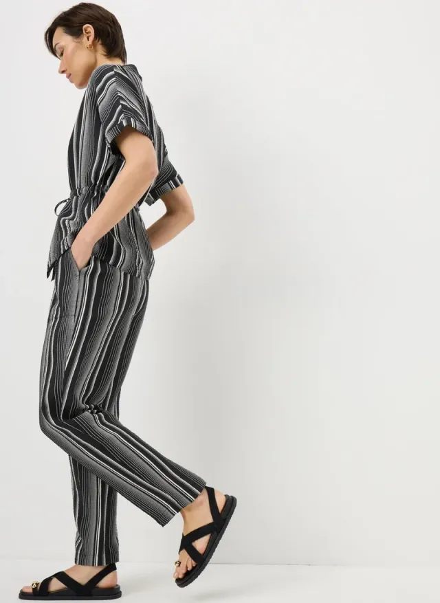 اشتري ماتلان Black/White Black Stripe Airflow Tapered Co Ord Trousers للنساء في الإمارات
