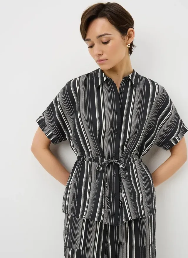 اشتري ماتلان Black/White Black Stripe Tie Waist Co Ord Shirt للنساء في الإمارات