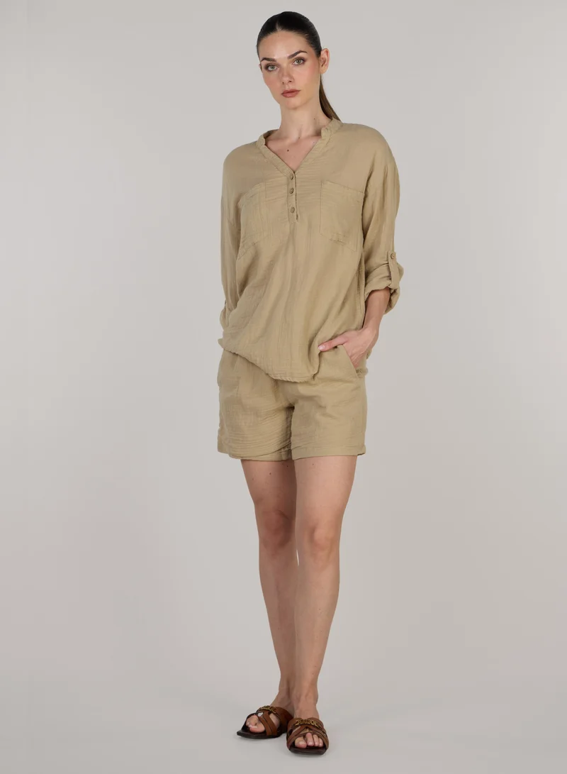 Classic Fit Elastic Waist Shorts