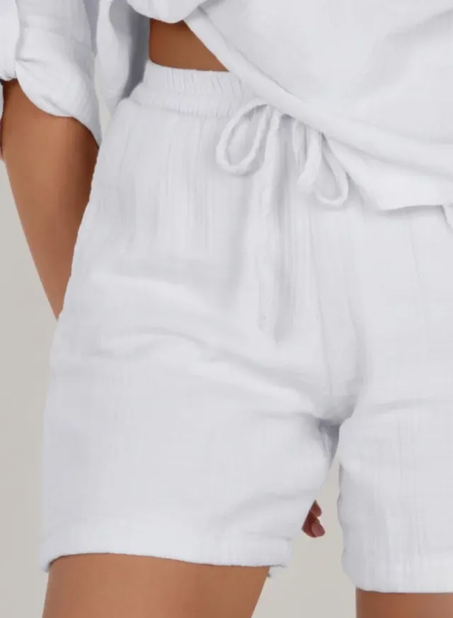 Women's Cotton High-Rise Elastic Waist Straight Leg Shorts – image 5