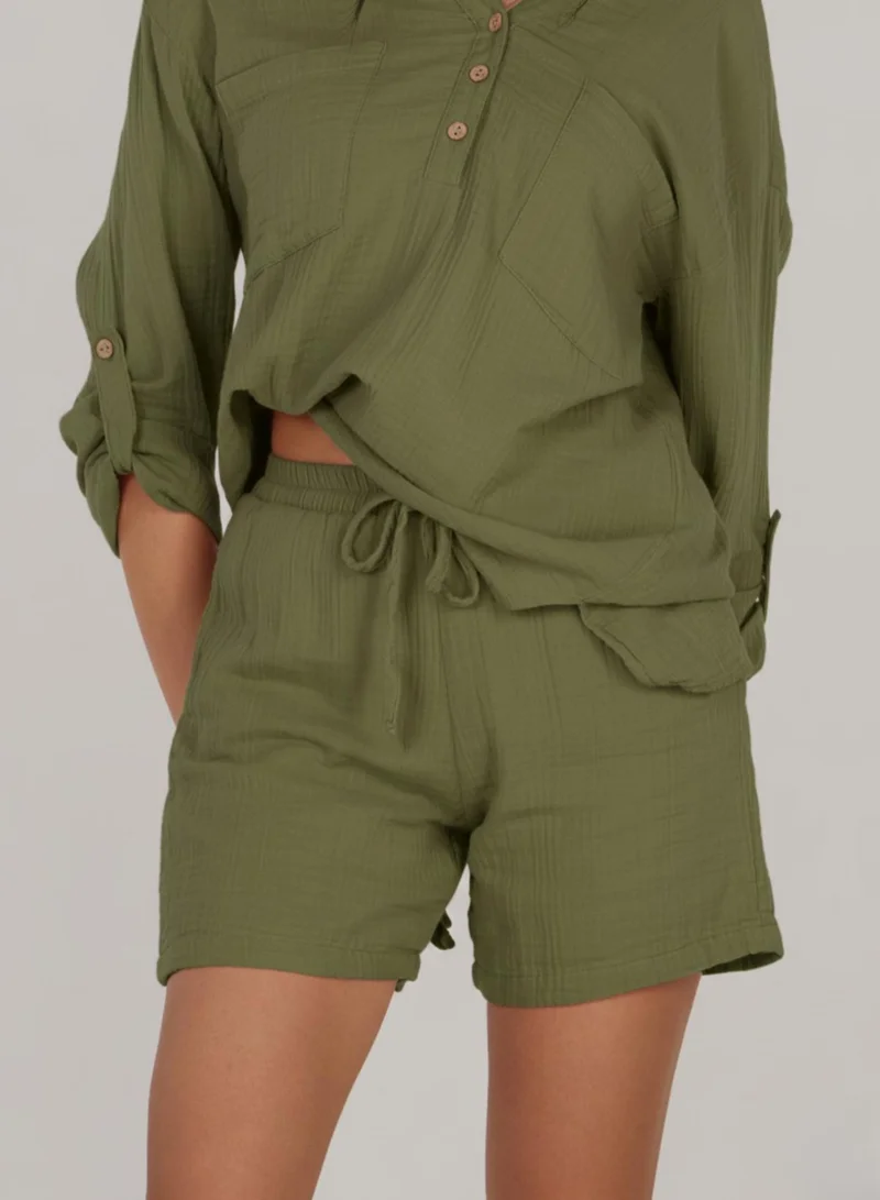 Classic Fit Elastic Waist Shorts