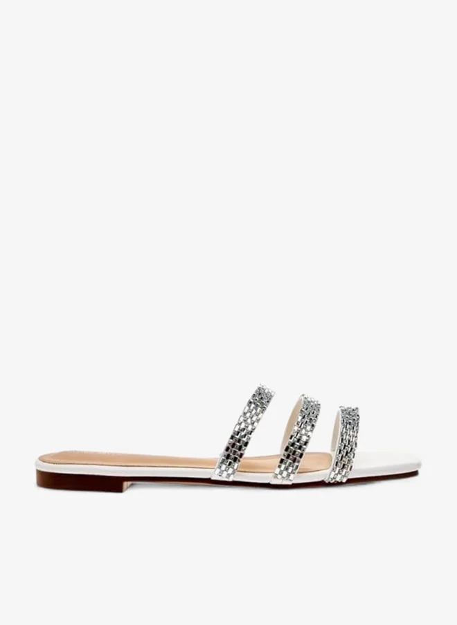 Women Embellished Slip-On Flat Sandals