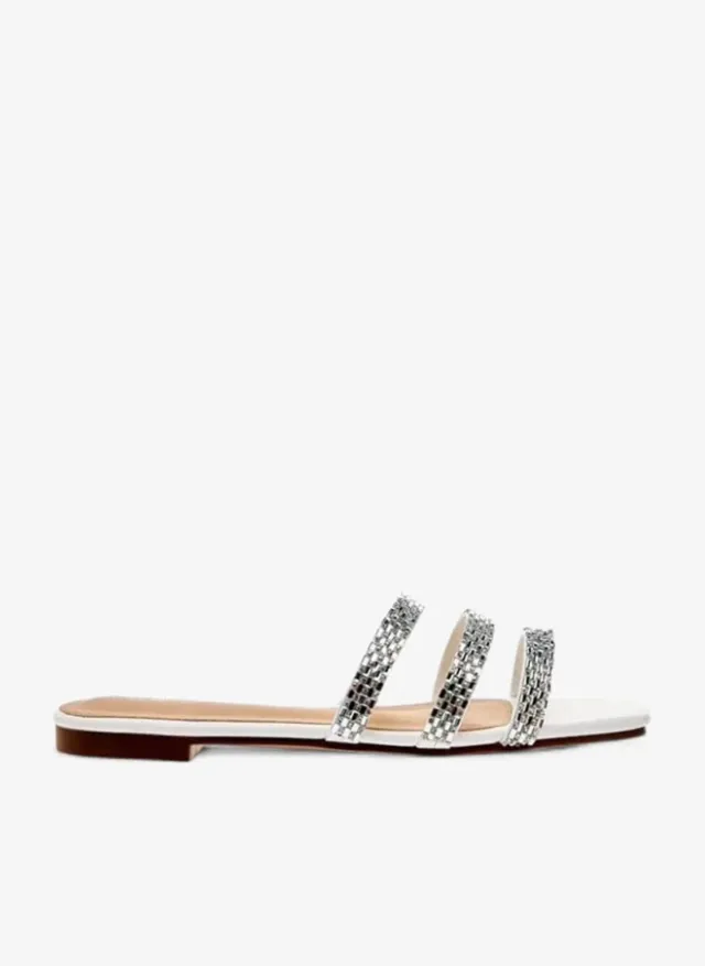 Women Embellished Slip-On Flat Sandals