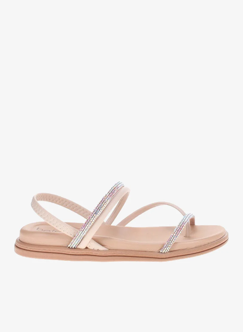 Beira Rio Ladies Flat Sandals Cream