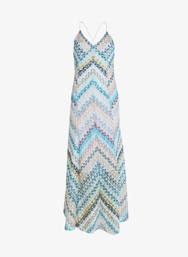 Halter Neck Crochet Chevron Beach Dress – image 5