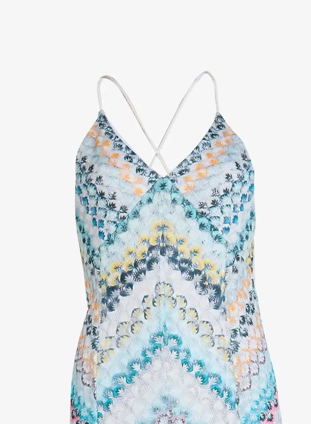 Halter Neck Crochet Chevron Beach Dress – image 7