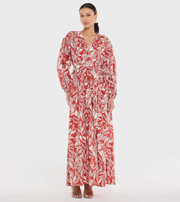 Women's Printed V-Neck Dress