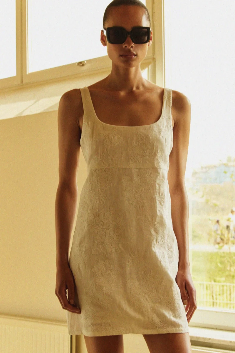 Embroidered Mini Dress