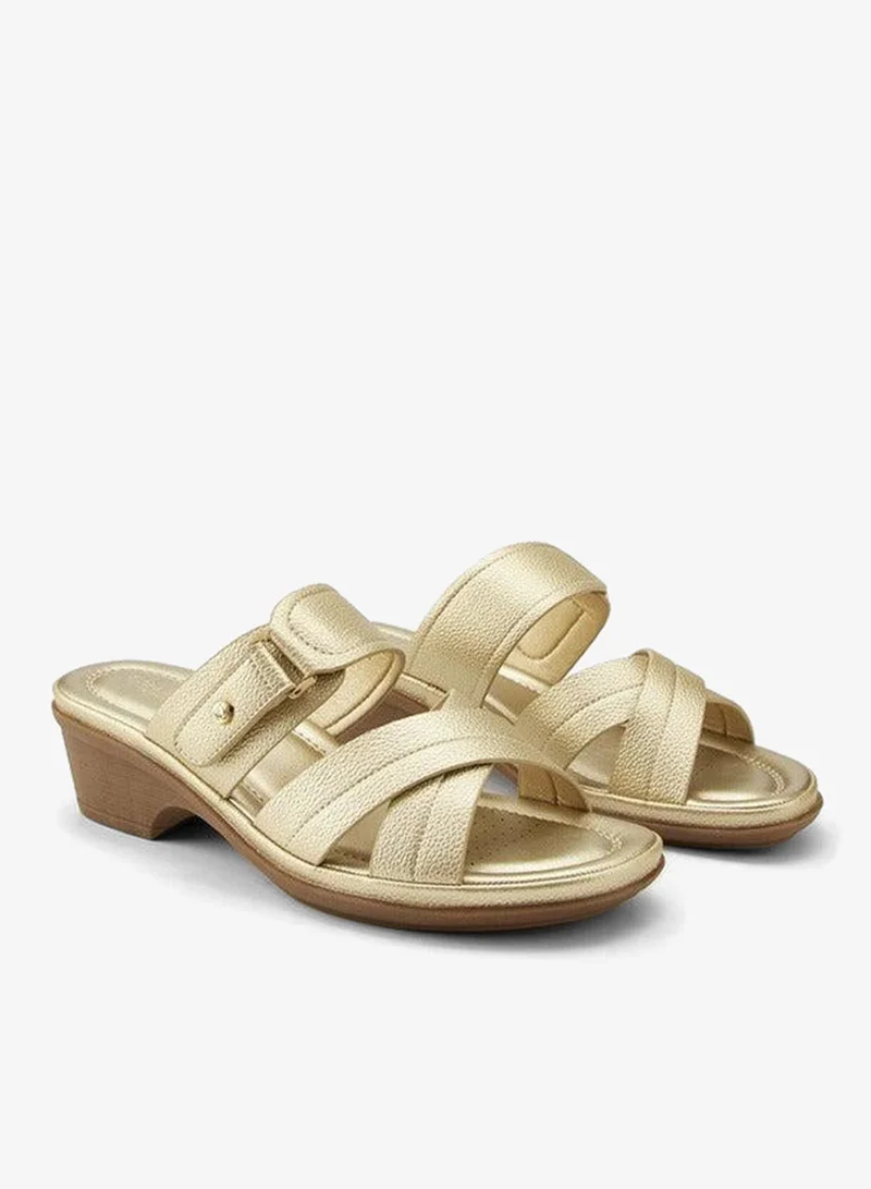 Criss-Cross Textured Slip-On Sandals