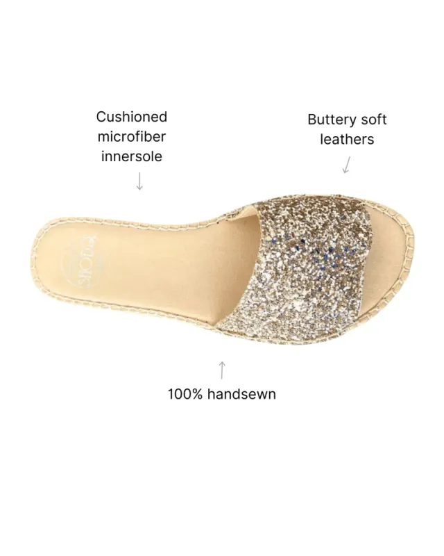 Midnight Glitter Flat Espadrille Sandals - Genuine Leather – image 7