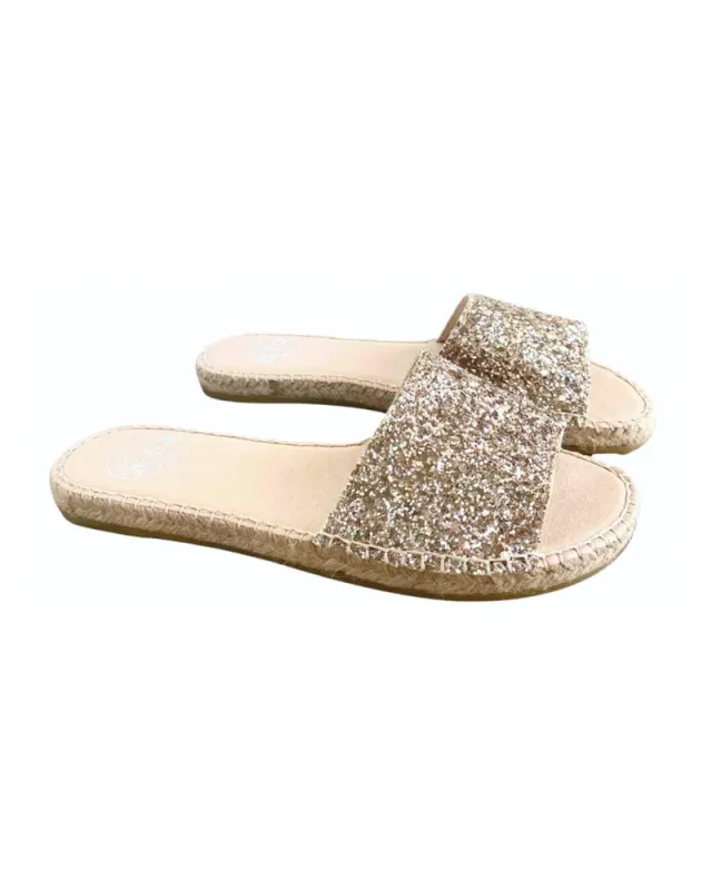 Midnight Glitter Flat Espadrille Sandals - Genuine Leather – image 8