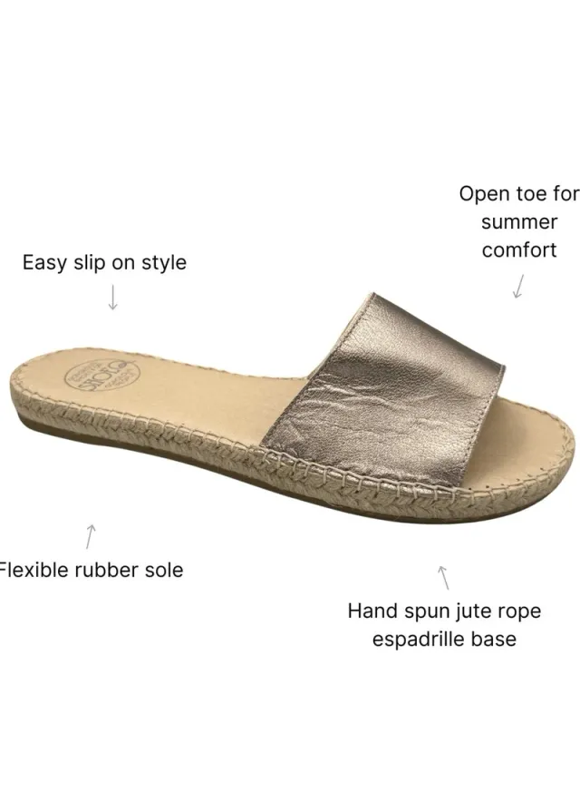 Midnight Glitter Flat Espadrille Sandals - Genuine Leather – image 4