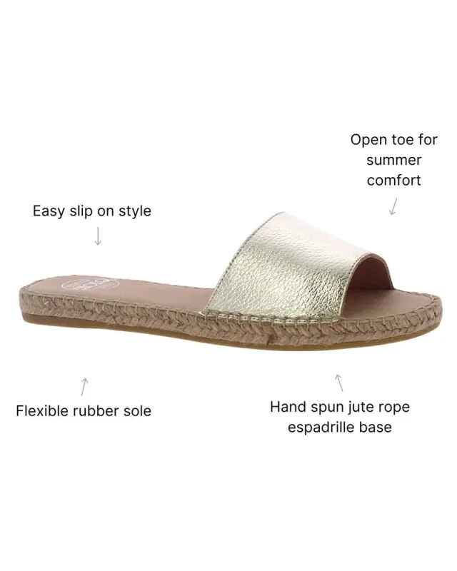 Midnight Glitter Flat Espadrille Sandals - Genuine Leather – image 4