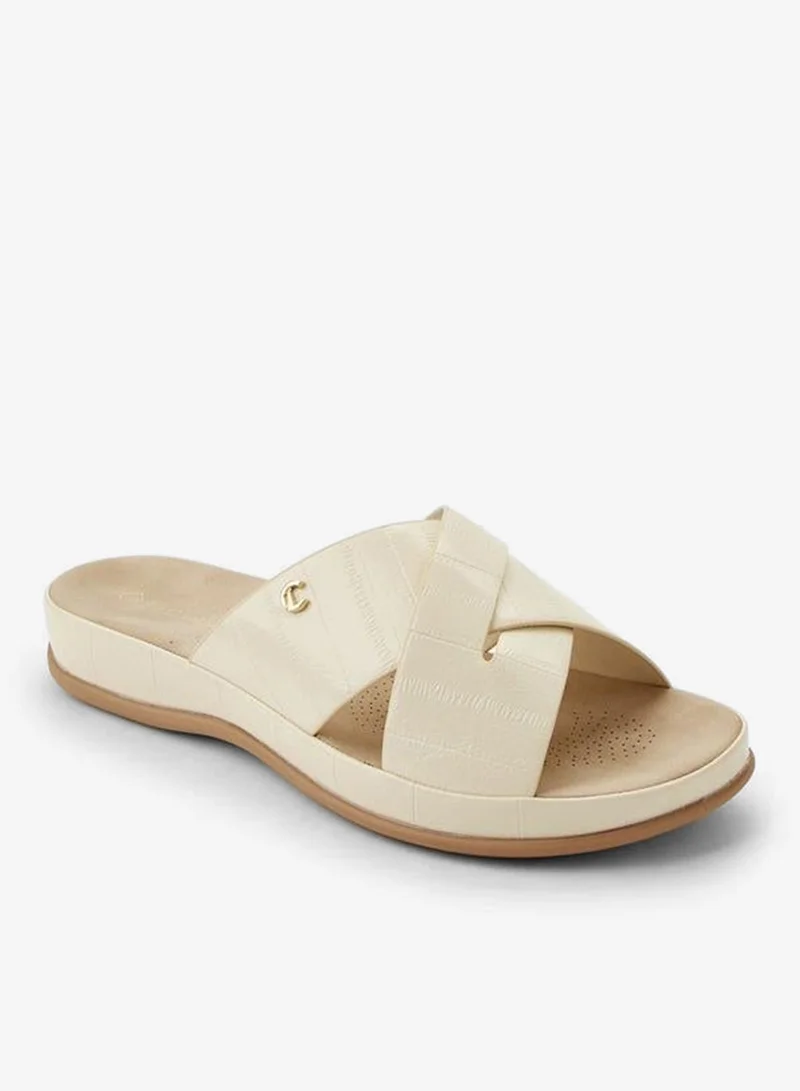 Women's Textured Cross Strap Sandals
