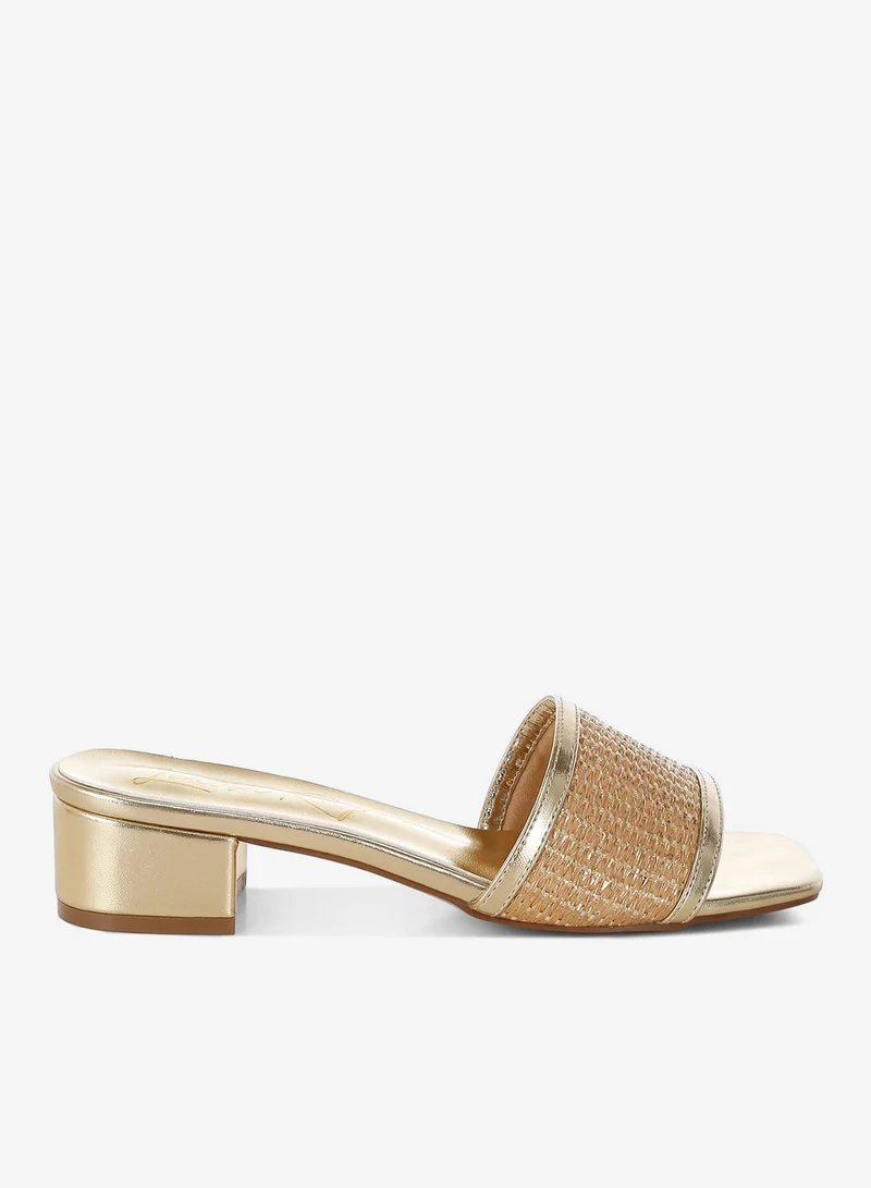London Rag Women's Raffia Slip On Sandals Beige