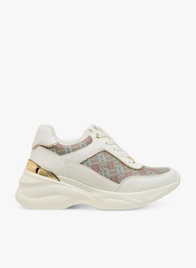 Women's Monogram Print Lace-Up Sneakers