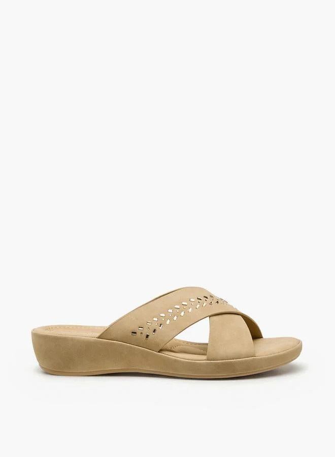 Women's Embellished Cross Strap Sandals