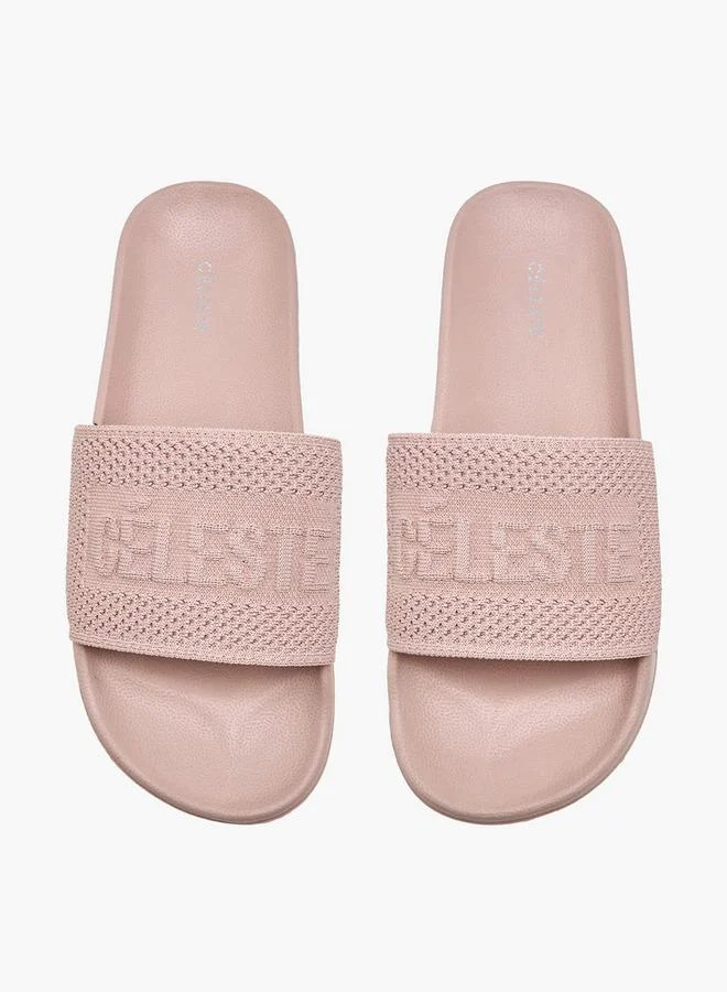 Women's Textured Logo Slides