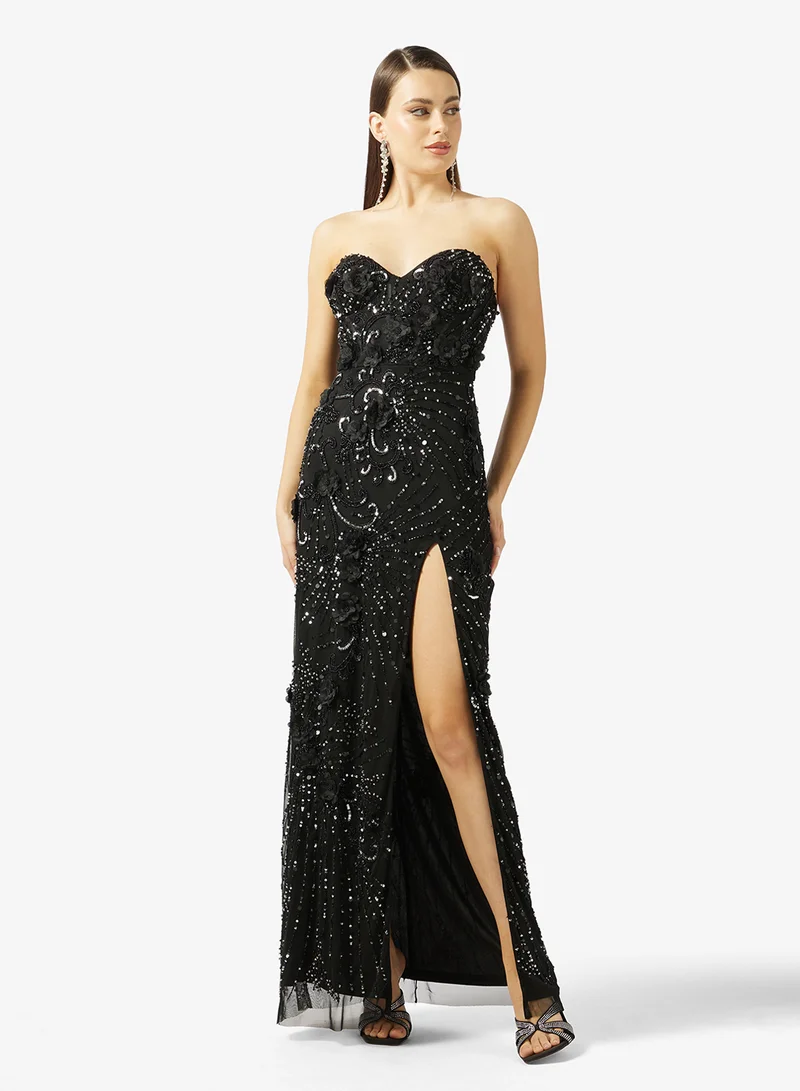 Sweetheart Neckline Beaded Evening Dress