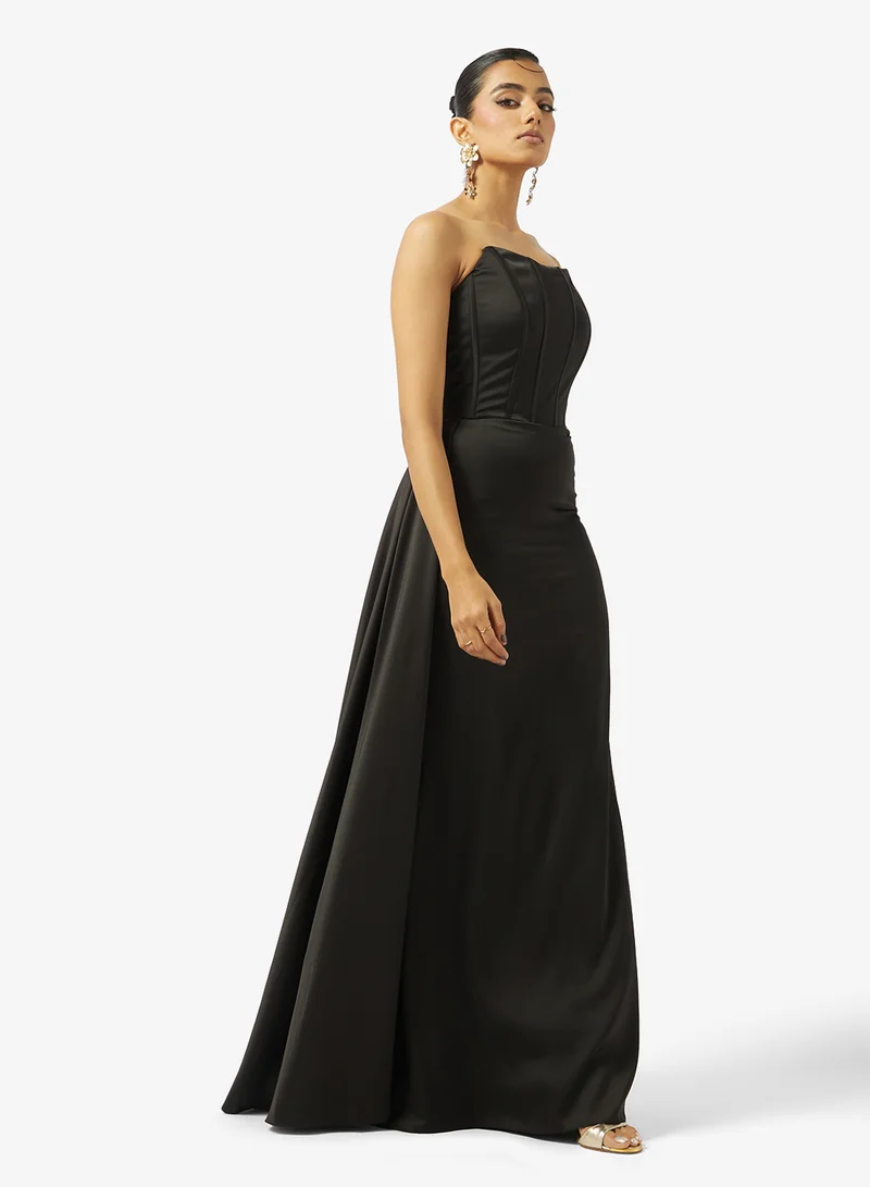 Strapless Satin Train Dress