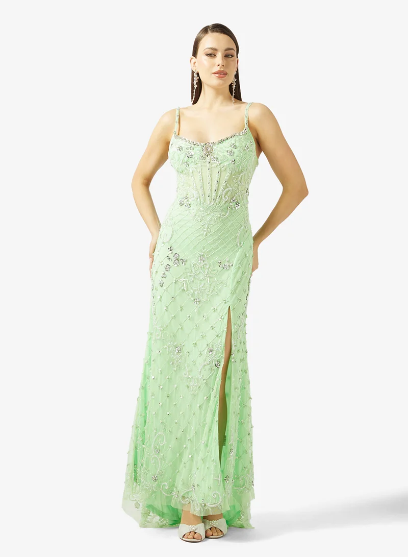 Corset Beaded Evening Gown