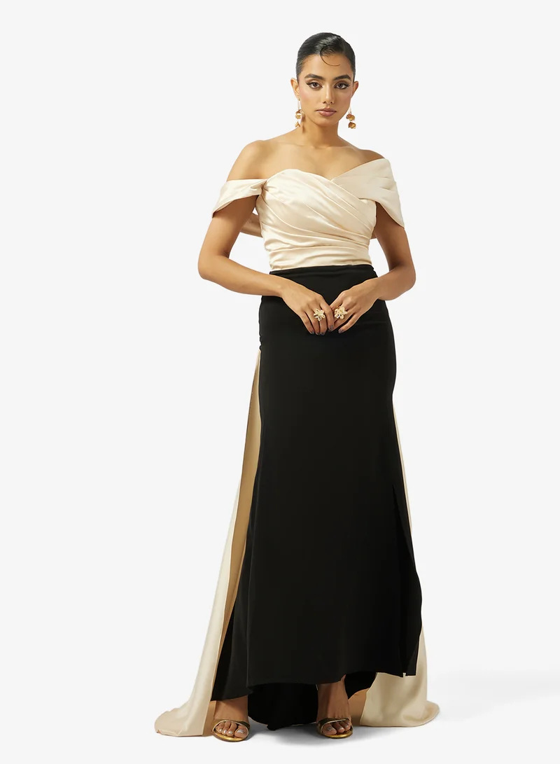 Special Shoulder Satin Dress