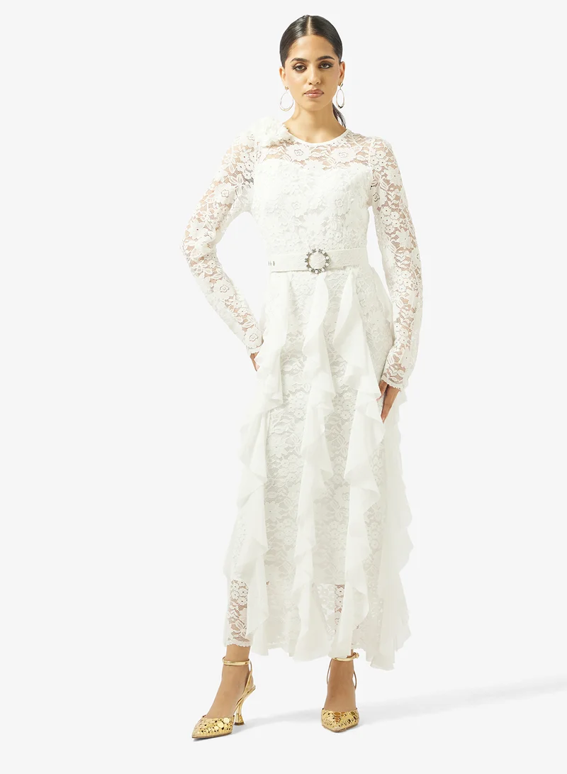 Lace Ruffled Dress