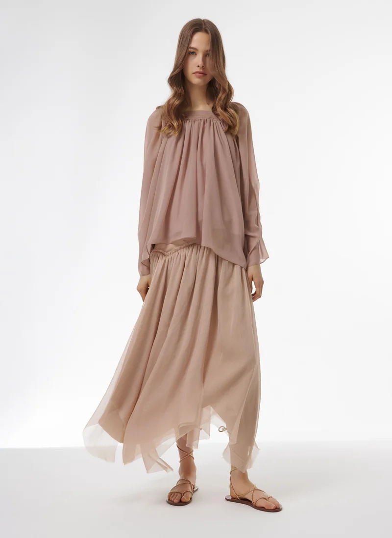 Layered Yoke Detail Skirt