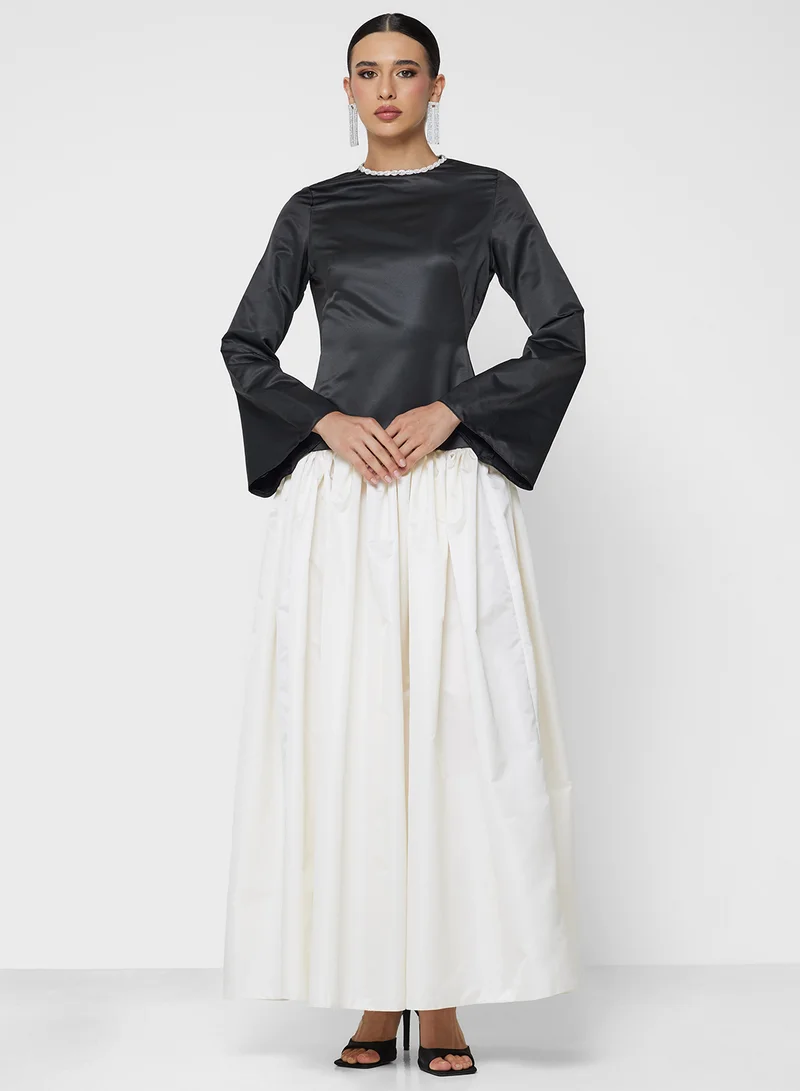 Contrast Ball Gown Dress