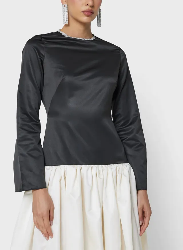 Contrast Ball Gown Dress – image 3